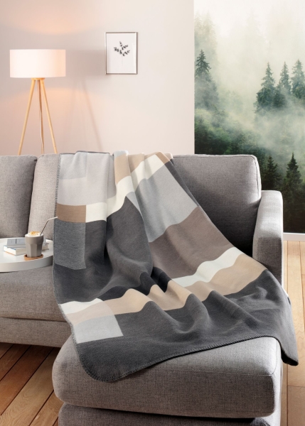 Biederlack Wohn- und Kuscheldecke 'Black Part' 150 x 200 cm Grau